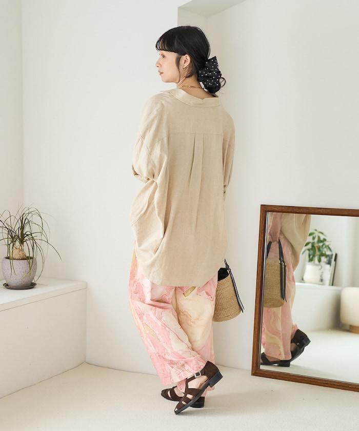 印度大理石紋印花 休閒褲