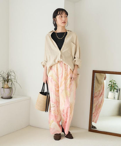 印度大理石紋印花 休閒褲