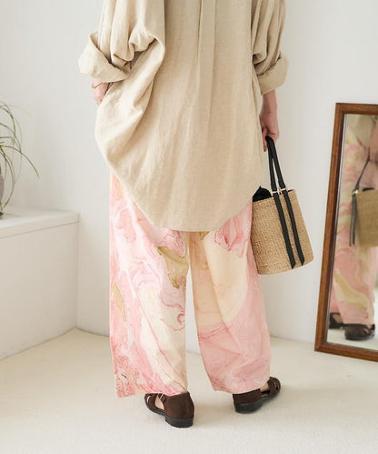 印度大理石紋印花 休閒褲