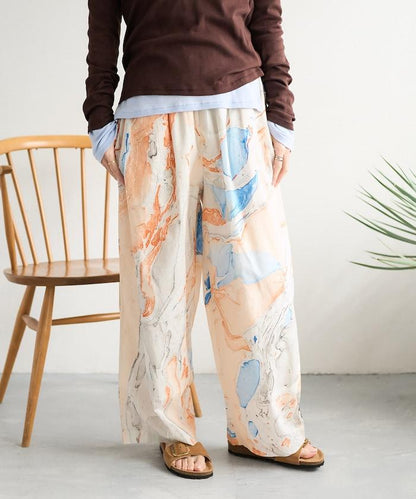 印度大理石紋印花 休閒褲