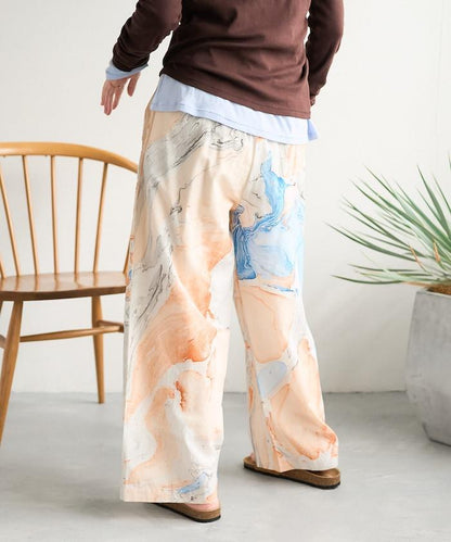 印度大理石紋印花 休閒褲