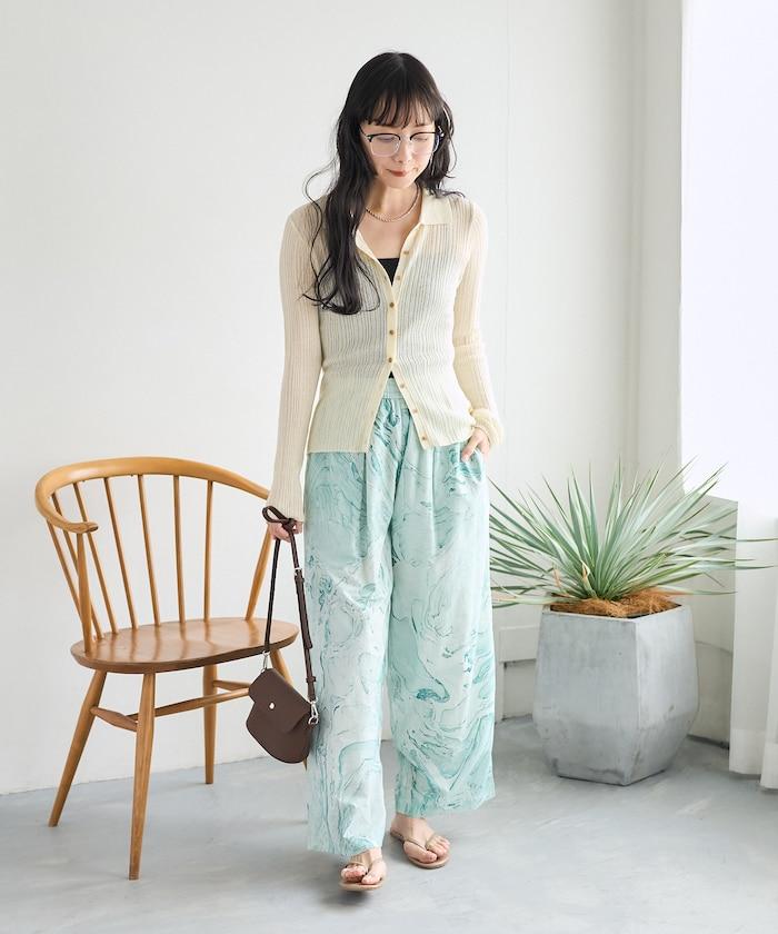 印度大理石紋印花 休閒褲