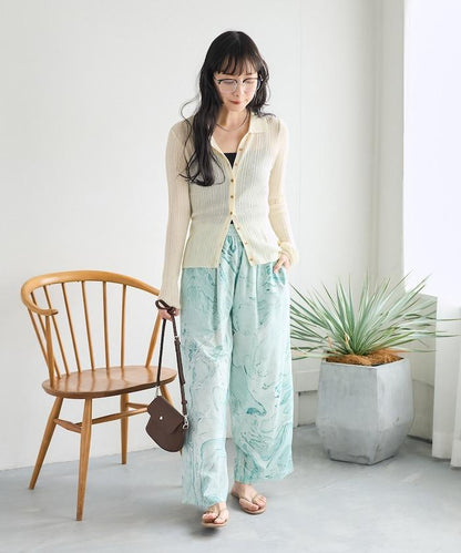 印度大理石紋印花 休閒褲