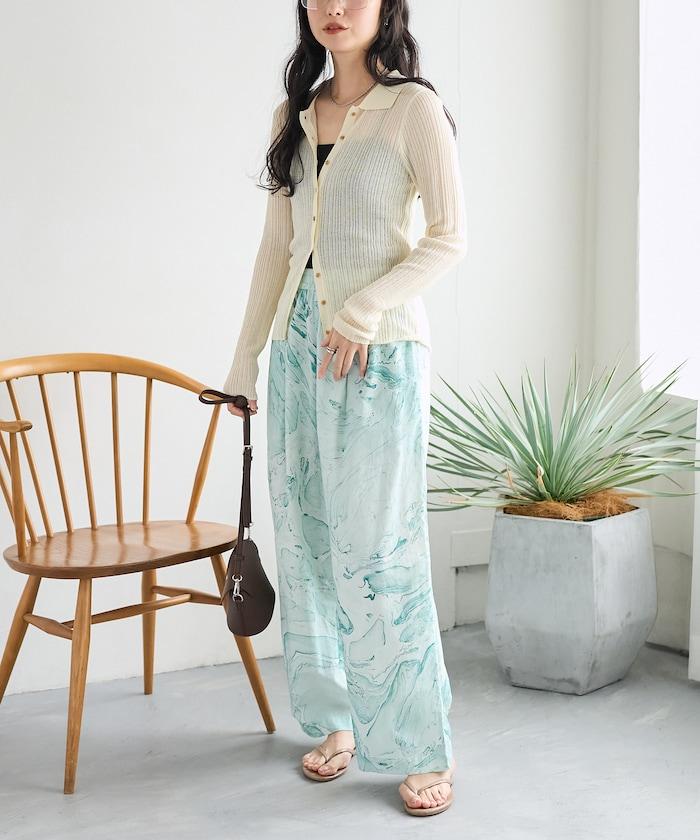 印度大理石紋印花 休閒褲