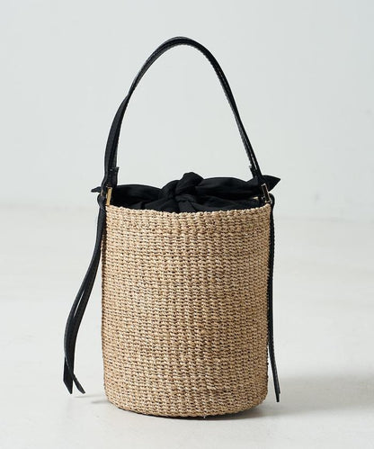 細緻蕉麻桶型單肩包