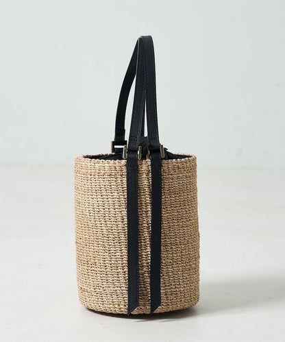 細緻蕉麻桶型單肩包