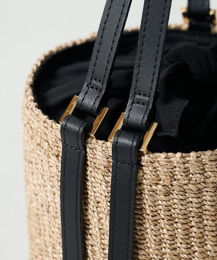 細緻蕉麻桶型單肩包