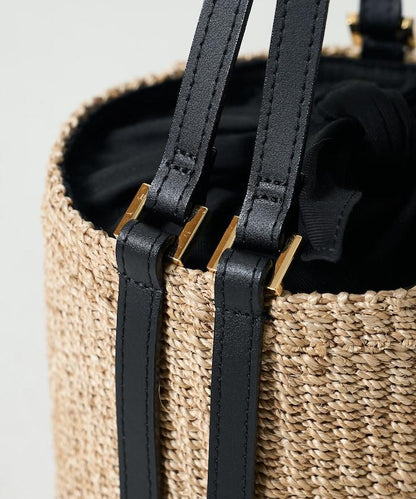 細緻蕉麻桶型單肩包