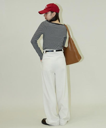 領口蕾絲拼接 長袖 T恤