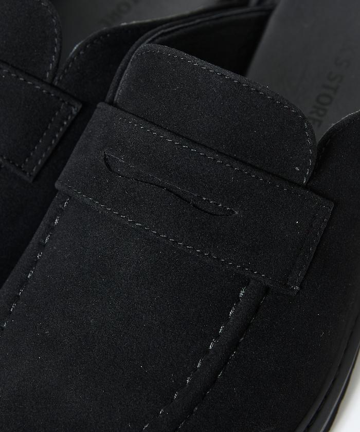 天鵝絨皮革 樂福廓形 一腳蹬 穆勒鞋