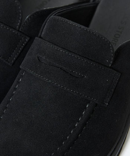 天鵝絨皮革 樂福廓形 一腳蹬 穆勒鞋