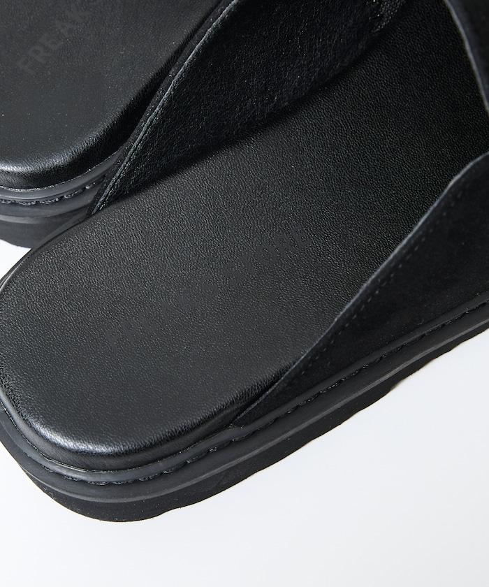 天鵝絨皮革 樂福廓形 一腳蹬 穆勒鞋