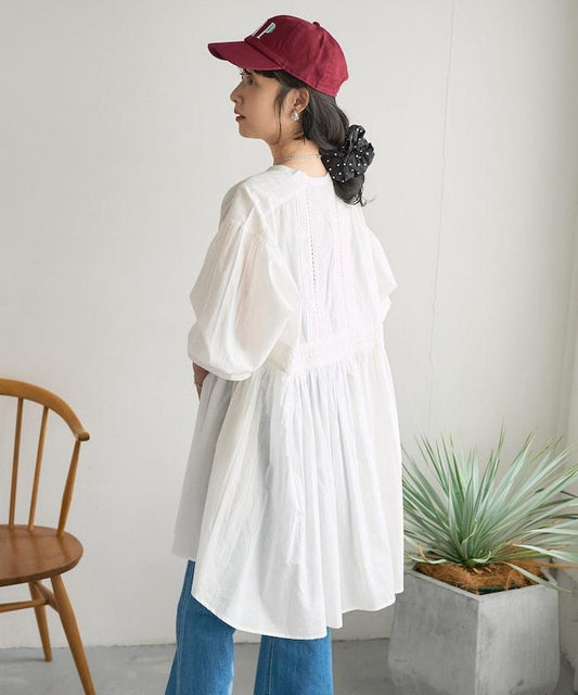 印度抽褶束腰襯衫