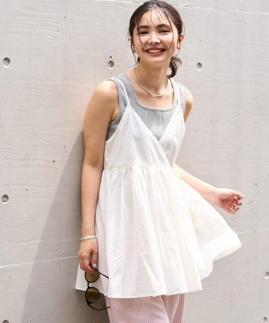 印度風 交叉設計 吊帶 罩衫