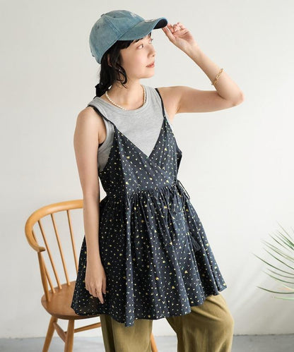 印度風 交叉設計 吊帶 罩衫