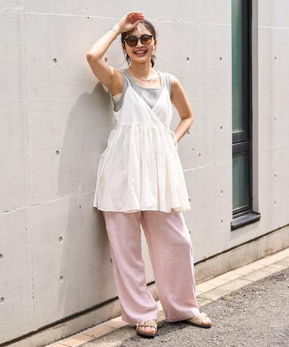 印度風 交叉設計 吊帶 罩衫