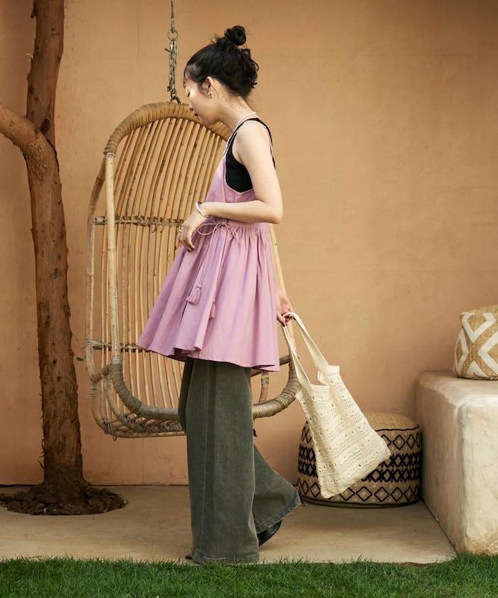 印度風 交叉設計 吊帶 罩衫