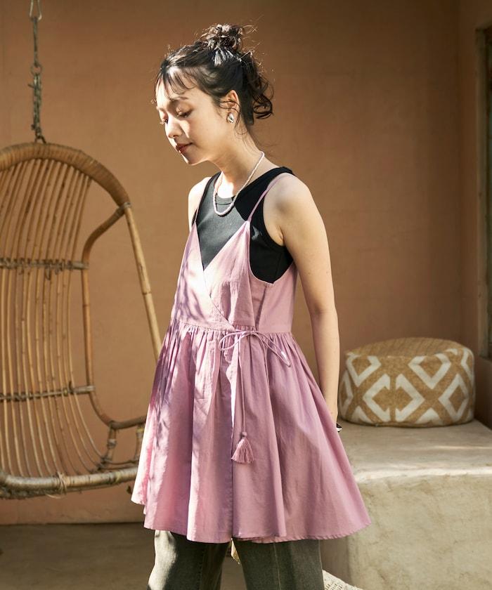 印度風 交叉設計 吊帶 罩衫