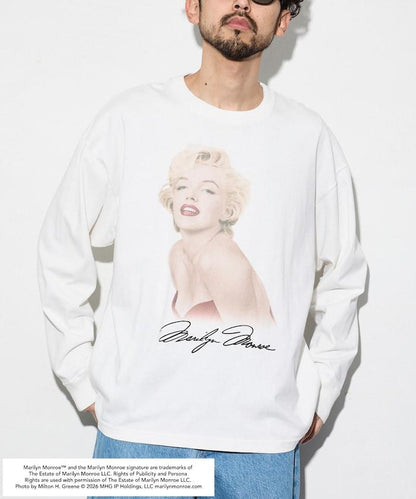 聯名款 Marilyn Monroe “Red Sitting” 圖案 長袖T恤