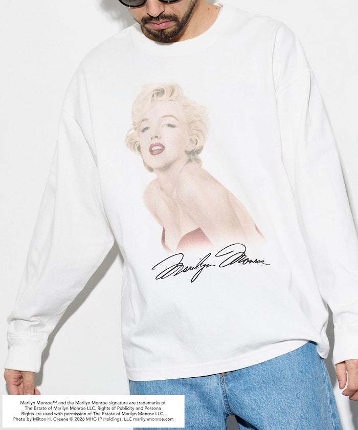聯名款 Marilyn Monroe “Red Sitting” 圖案 長袖T恤