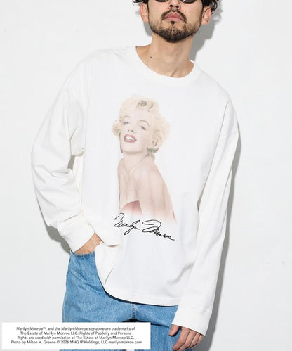 聯名款 Marilyn Monroe “Red Sitting” 圖案 長袖T恤