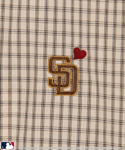 MLB 特別款 寬鬆版 單點刺繡 短袖襯衫