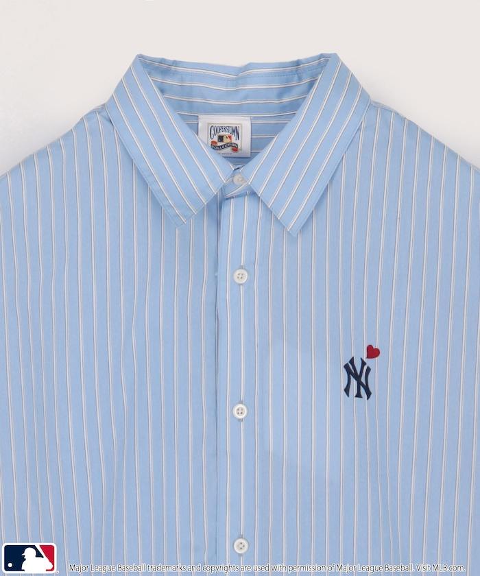 MLB 特別款 寬鬆版 單點刺繡 短袖襯衫