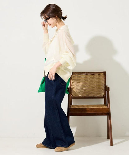 透紗針織 雙拉鍊 透氣 針織連帽開衫