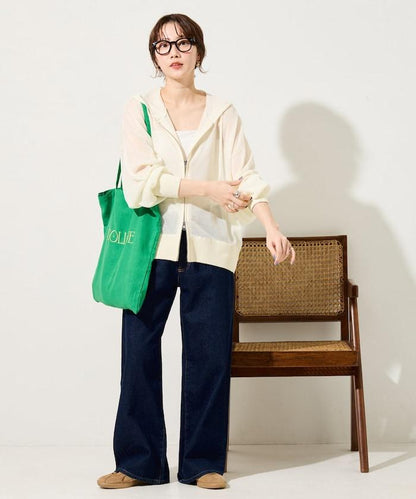 透紗針織 雙拉鍊 透氣 針織連帽開衫