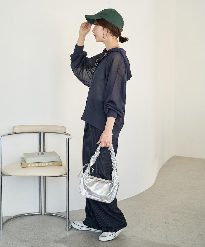 透紗針織 雙拉鍊 透氣 針織連帽開衫