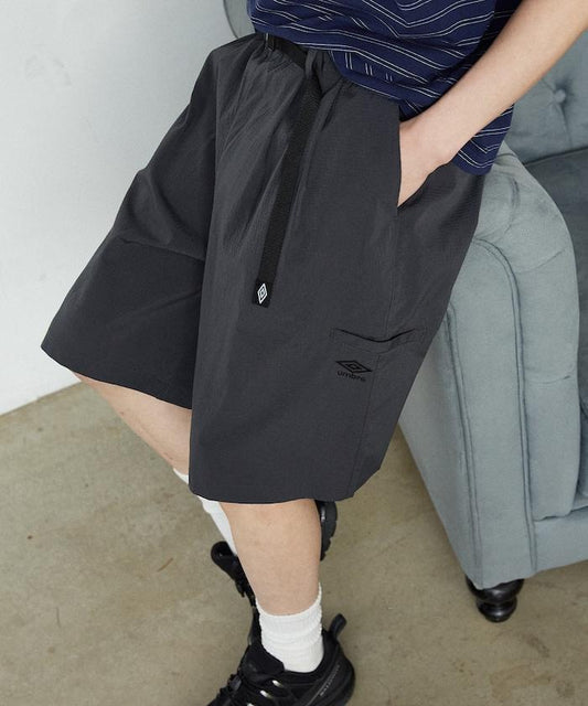 功能性面料 聯名 單點Logo 抽褶 休閒短褲