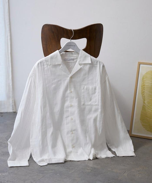 寬鬆廓形 開領長袖 多比織襯衫