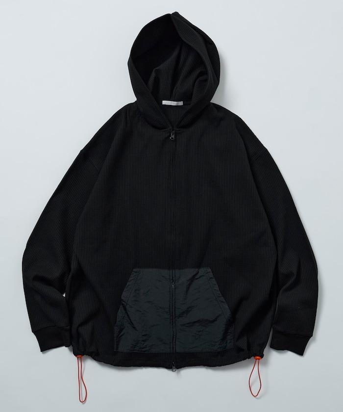 抽繩 科技風 口袋 拉鍊 保暖尼龍 連帽外套