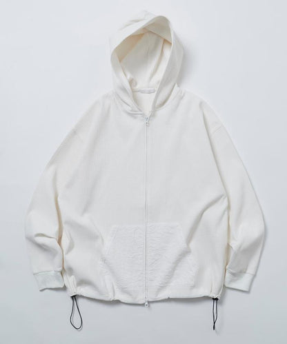 抽繩 科技風 口袋 拉鍊 保暖尼龍 連帽外套