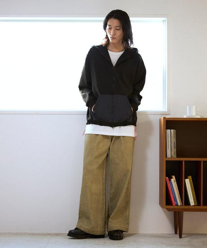 抽繩 科技風 口袋 拉鍊 保暖尼龍 連帽外套