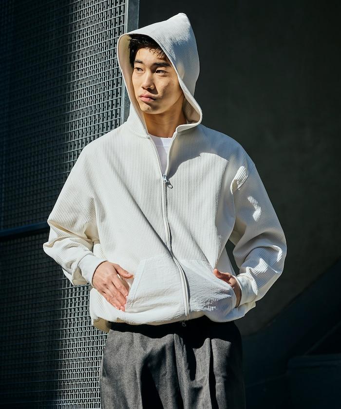 抽繩 科技風 口袋 拉鍊 保暖尼龍 連帽外套