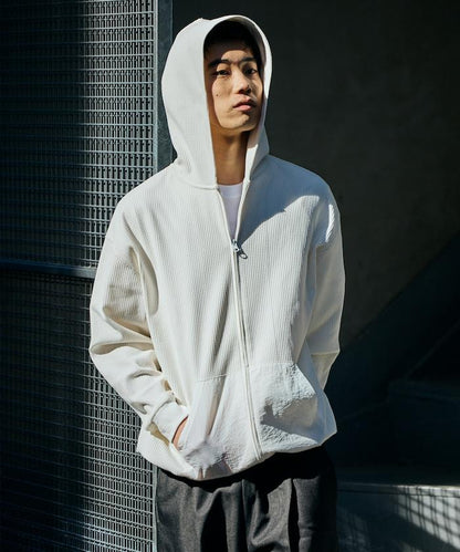 抽繩 科技風 口袋 拉鍊 保暖尼龍 連帽外套