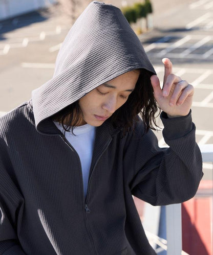 抽繩 科技風 口袋 拉鍊 保暖尼龍 連帽外套