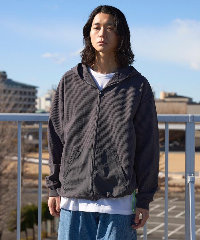 抽繩 科技風 口袋 拉鍊 保暖尼龍 連帽外套