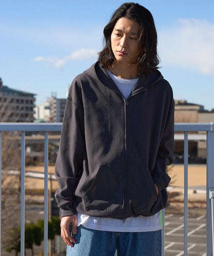 抽繩 科技風 口袋 拉鍊 保暖尼龍 連帽外套