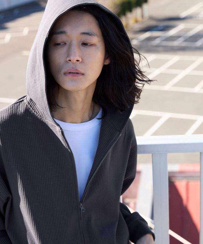 抽繩 科技風 口袋 拉鍊 保暖尼龍 連帽外套