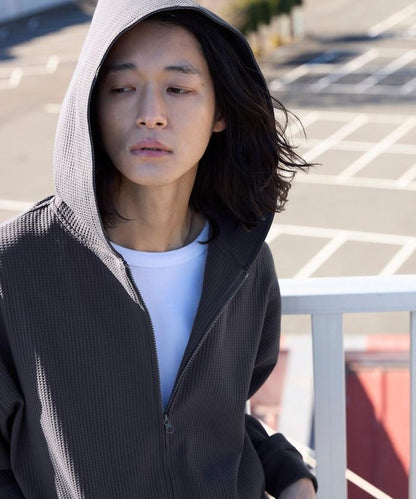 抽繩 科技風 口袋 拉鍊 保暖尼龍 連帽外套