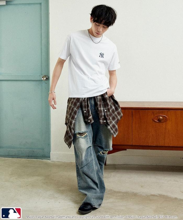 MLB 聯名款 小花刺繡 點綴設計 T恤