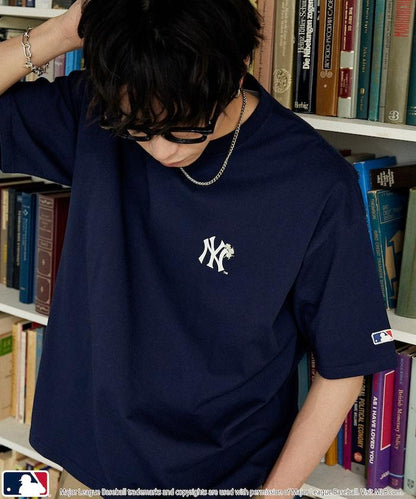 MLB 聯名款 小花刺繡 點綴設計 T恤