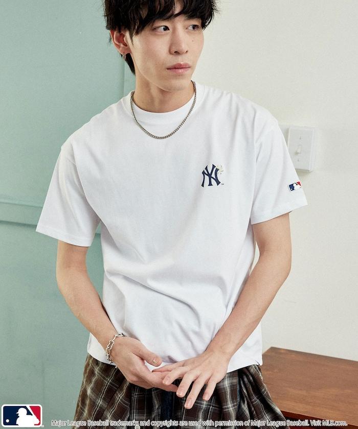 MLB 聯名款 小花刺繡 點綴設計 T恤