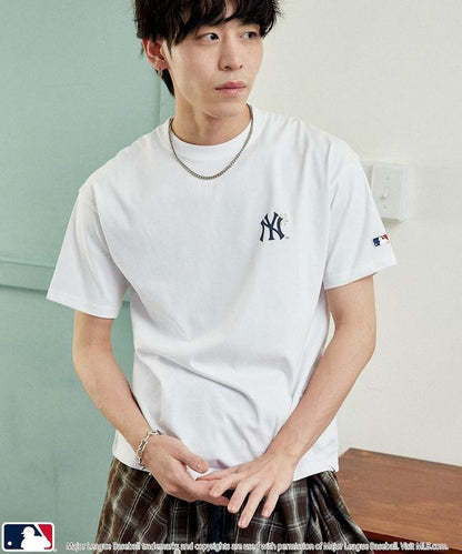 MLB 聯名款 小花刺繡 點綴設計 T恤