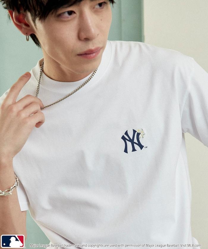 MLB 聯名款 小花刺繡 點綴設計 T恤