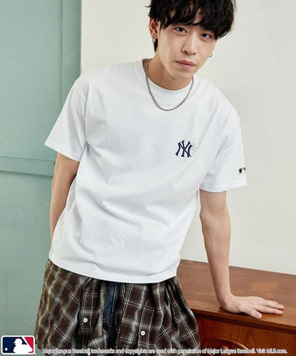 MLB 聯名款 小花刺繡 點綴設計 T恤