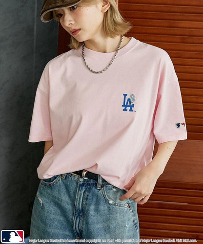 MLB 聯名款 小花刺繡 點綴設計 T恤