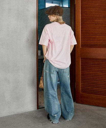 MLB 聯名款 小花刺繡 點綴設計 T恤